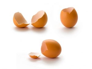 Coji subțiri și slabe în ouăle de pui